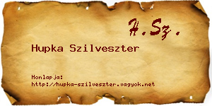 Hupka Szilveszter névjegykártya