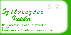 szilveszter hupka business card